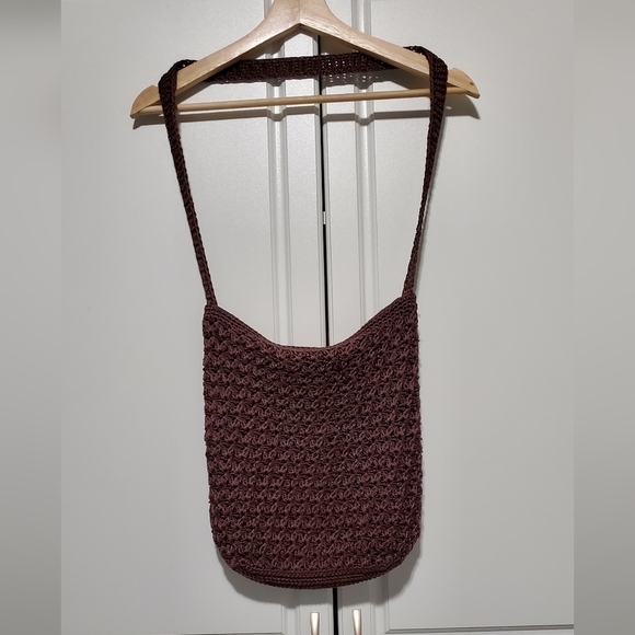Source Unknown Handbags - Brown Crochet Shoulder Bag Purse